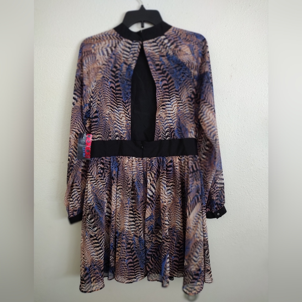 Bongo Elegant Blue and Brown Patterned Back Cutou… - image 10